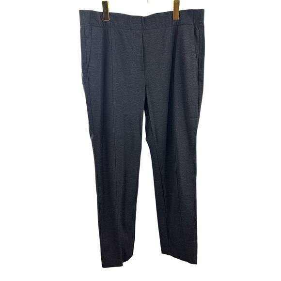 J. Jill Large Slim Leg Pull On Pants Dark Gray Elastic Waist Dress Trousers - Picture 1 of 6